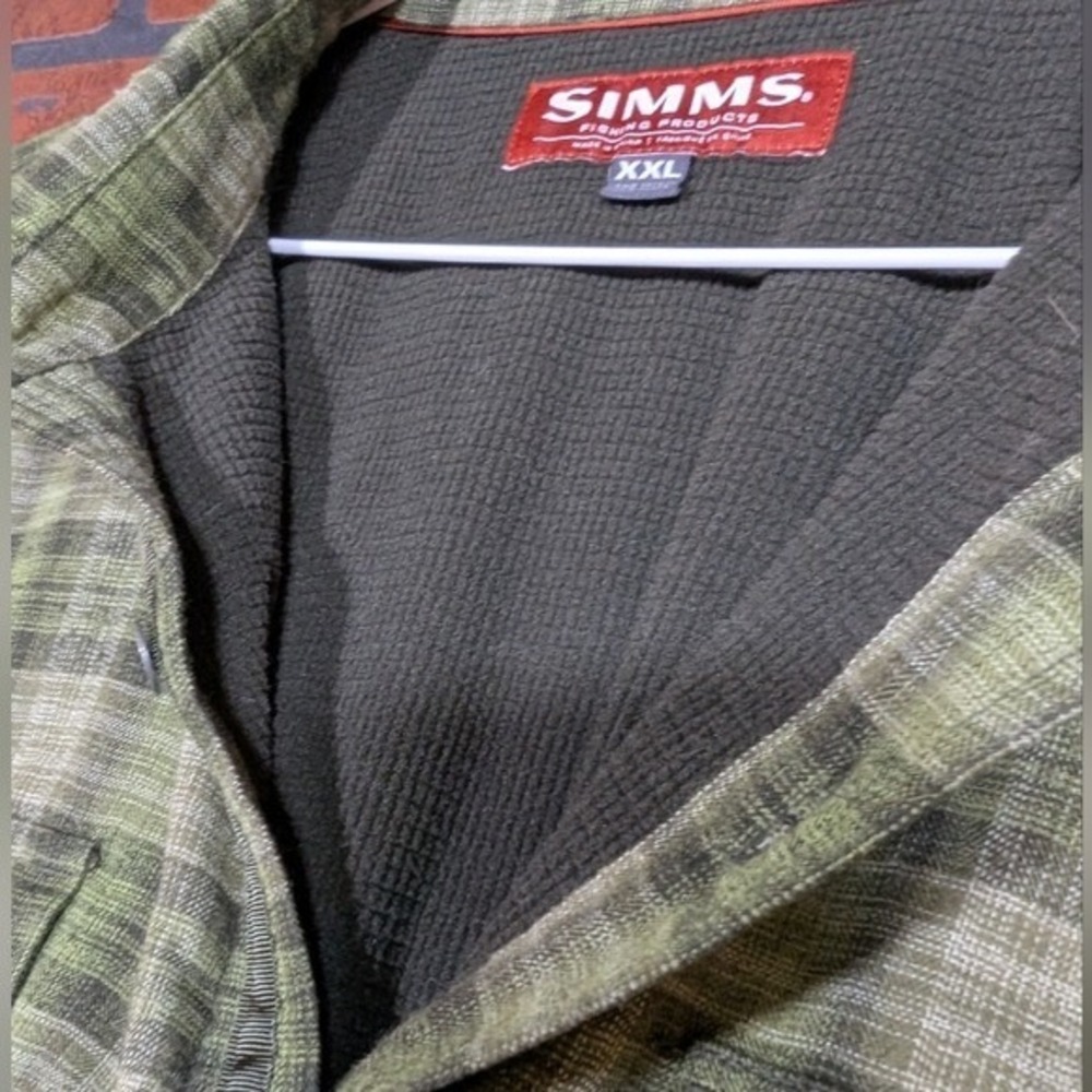 Simms Green Plaid Men's Thermal Insulated Shirt - Picture 6 of 10